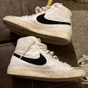 Nike White and Black High-Top Blazers